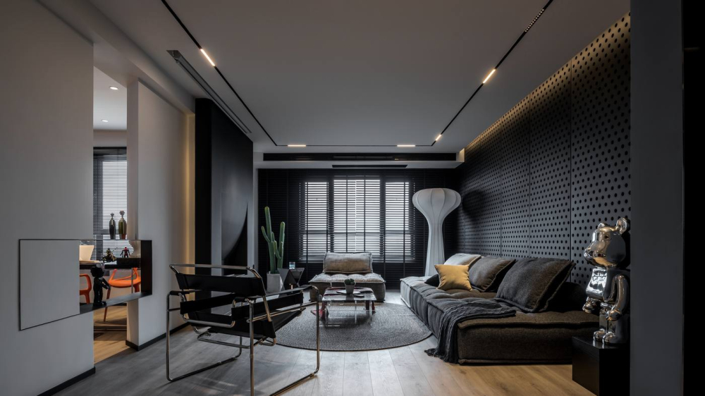 现代极简风格室内家装案例效果图-客厅 现代极简风格室内家装案例效果图-客厅